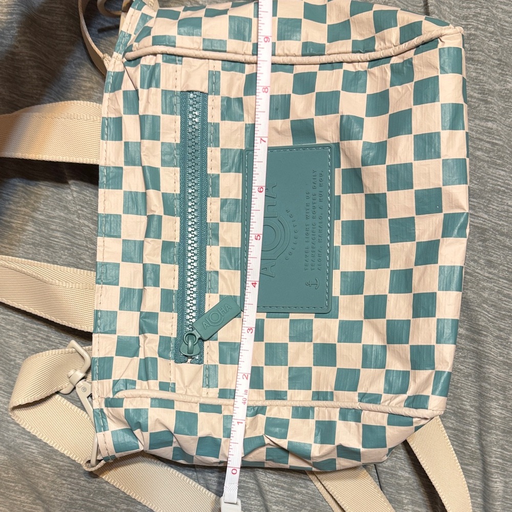 ALOHAS Blue and Cream Checkered Tote Bag - Picture 6 of 7